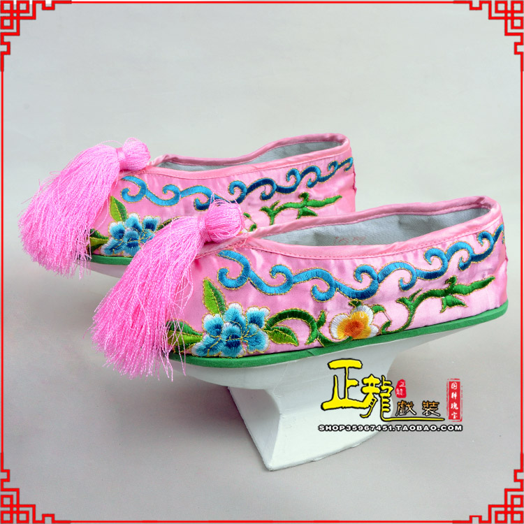 大厂京越剧戏鞋花盆底清朝皇后贵妃宫女花盆底 旗鞋