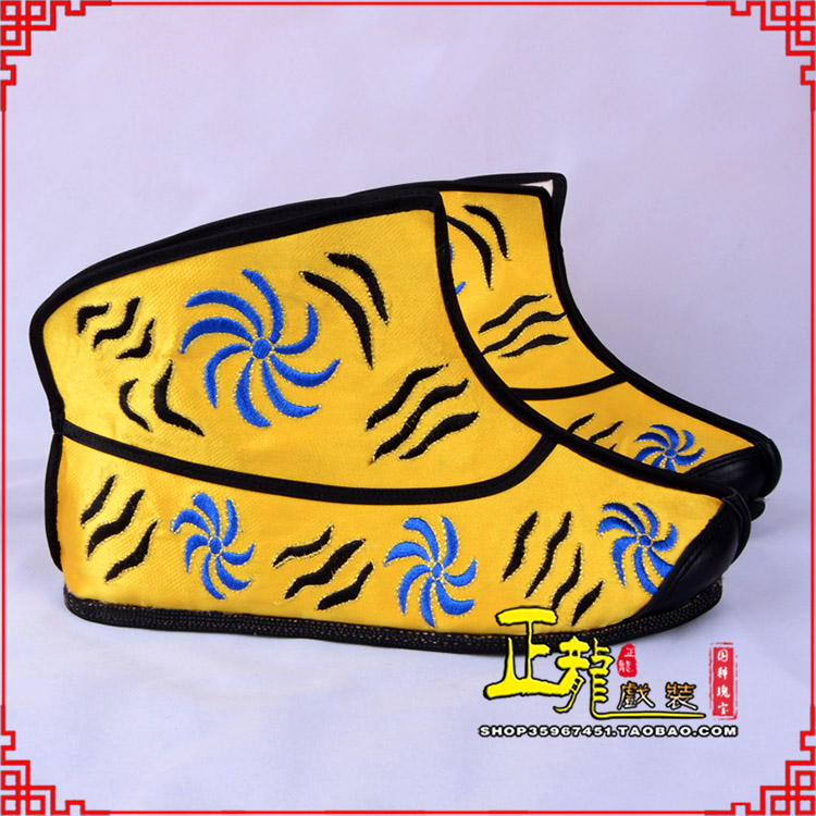 大厂.美猴王靴子虎纹靴金黄快靴 猴鞋