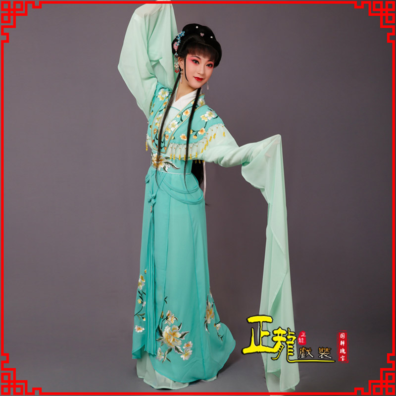 大厂青衣水袖戏服演出服 云肩花旦衣
